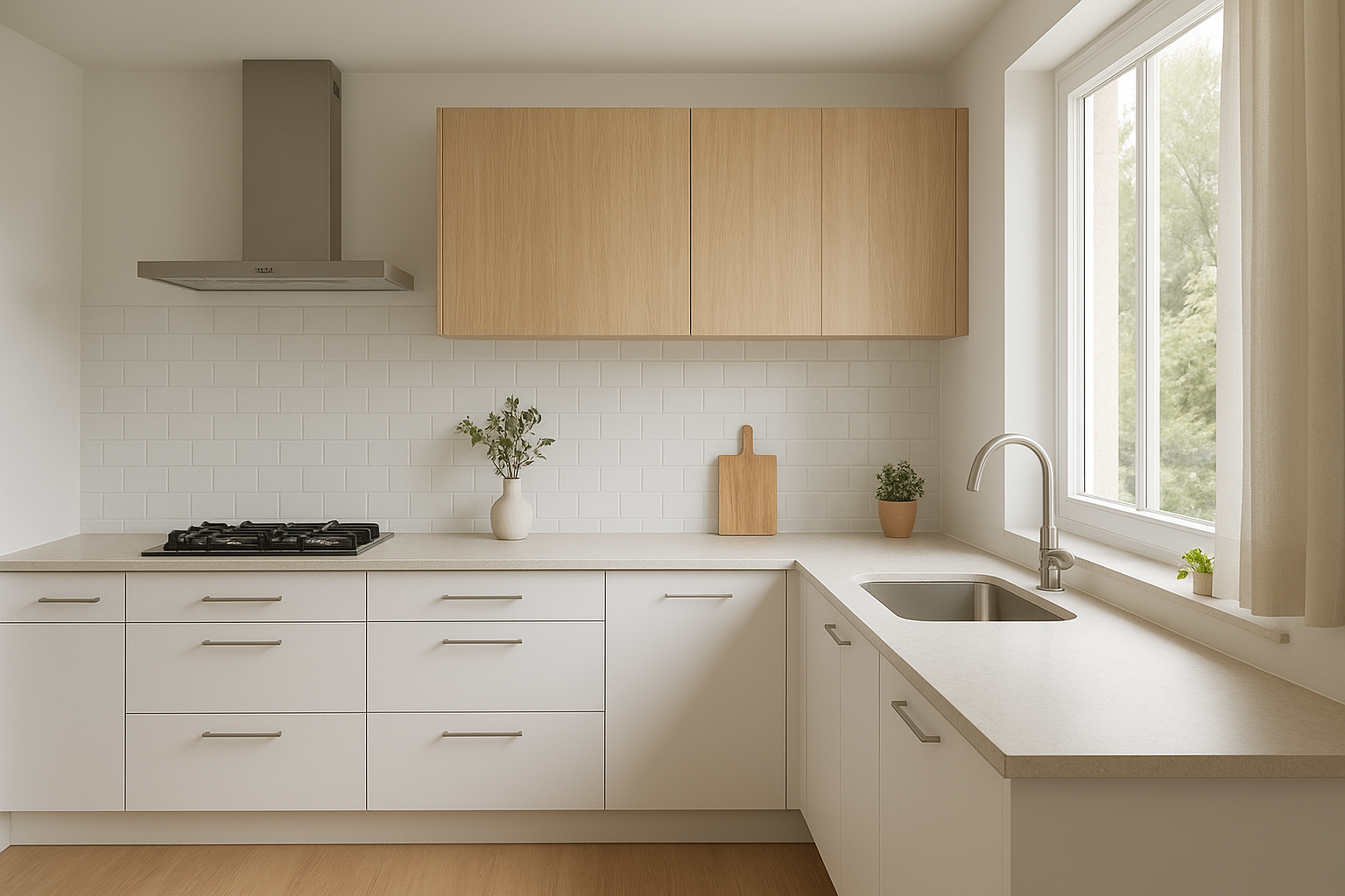 Diferentes distribuciones de cocina: en línea, L, U, península e isla